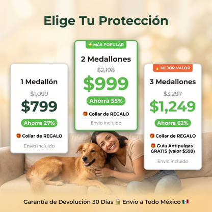 Medallón Antipulgas Para Perros - 12 Meses De Protección
